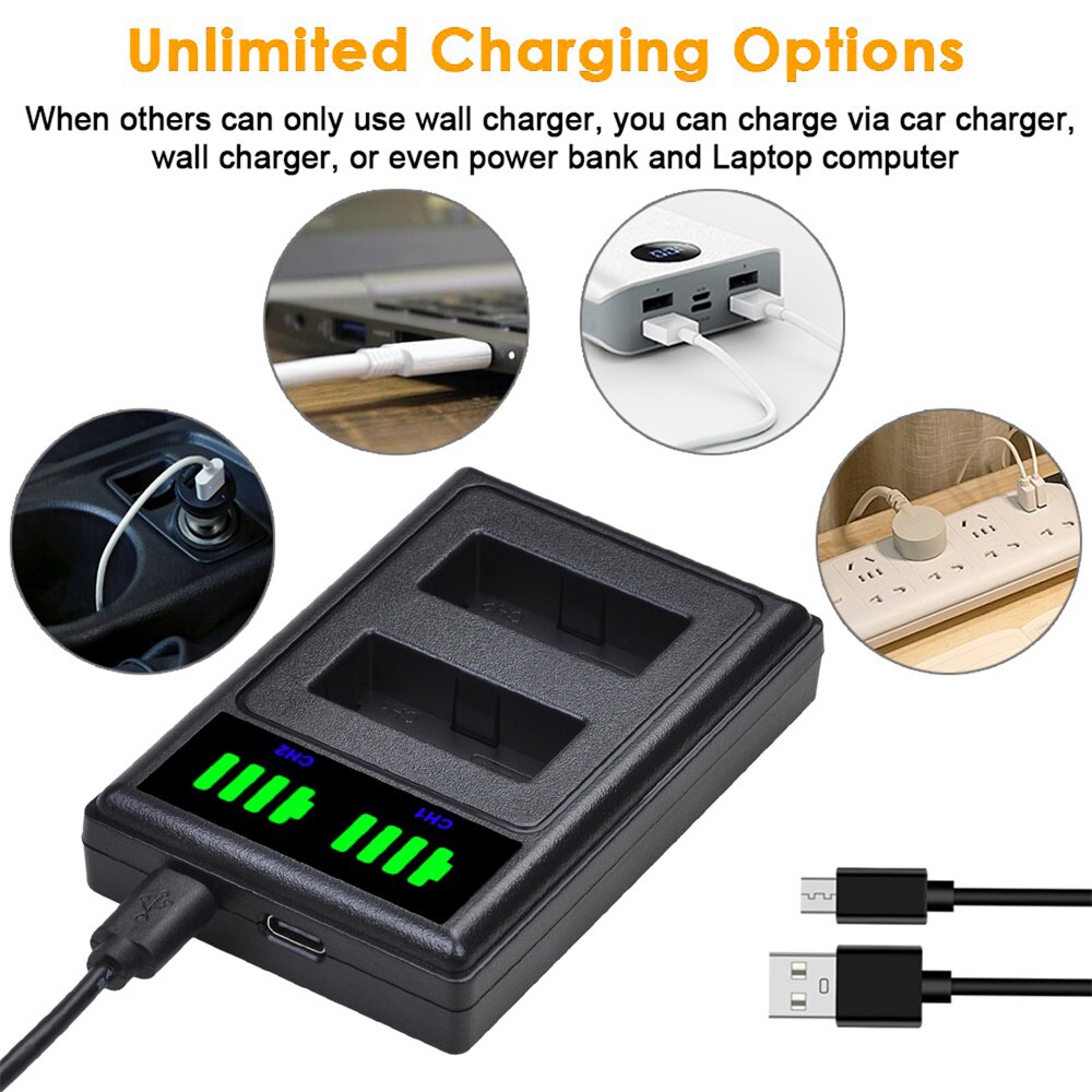 LPE17 – kit de chargeur de batterie LP-E17, pour Canon EOS 200D M3 M5 M6 750D 760D T6i T6s T7i 800D 8000D Kiss X8i, accessoire d'appareil photo