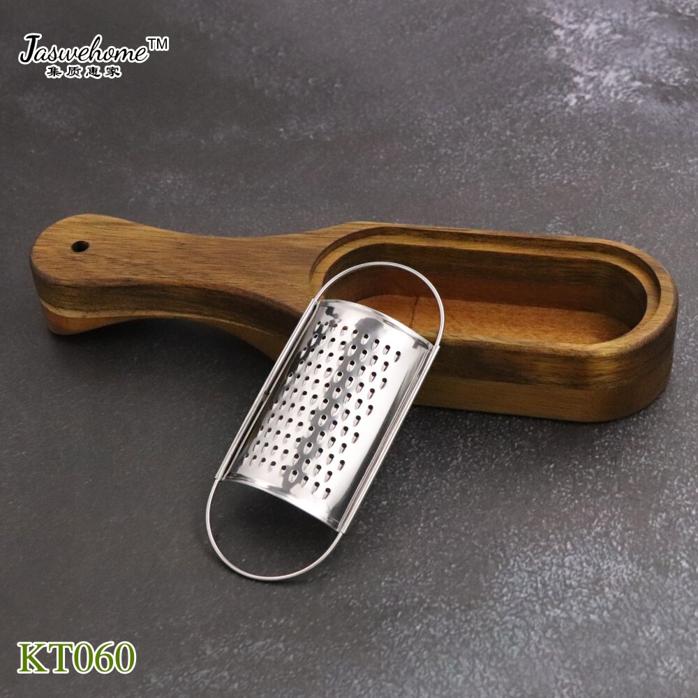 Stainless Steel Cheese Grater With Removable Acacia Wood Collector Cheese Grater With Box Cheese Tools Server