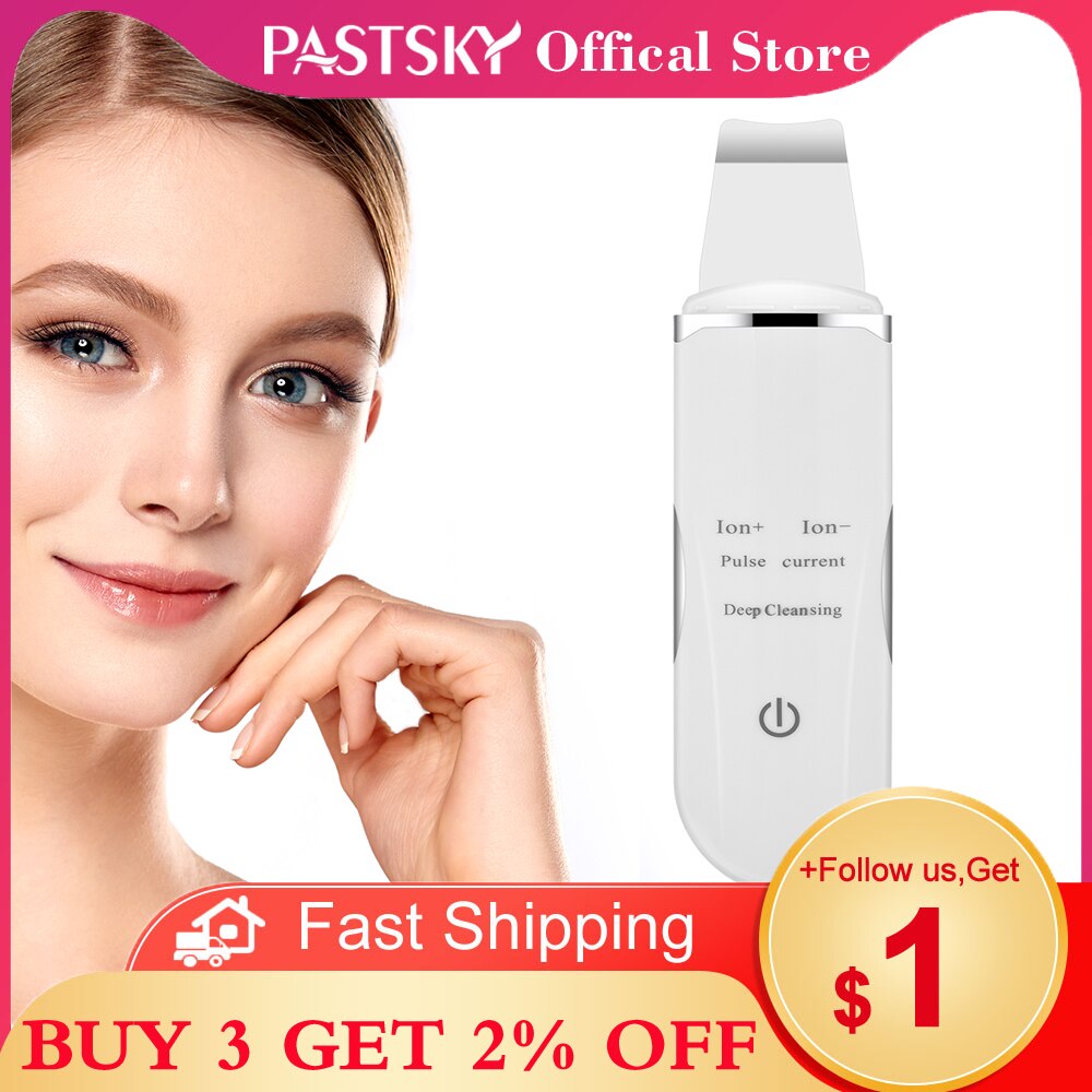 Ultrasonic Face Cleaner Skin Scrubber Deep Face Cleaning Machine Peeling Tool Skin Blackhead Removal Vibration Acne Exfoliating