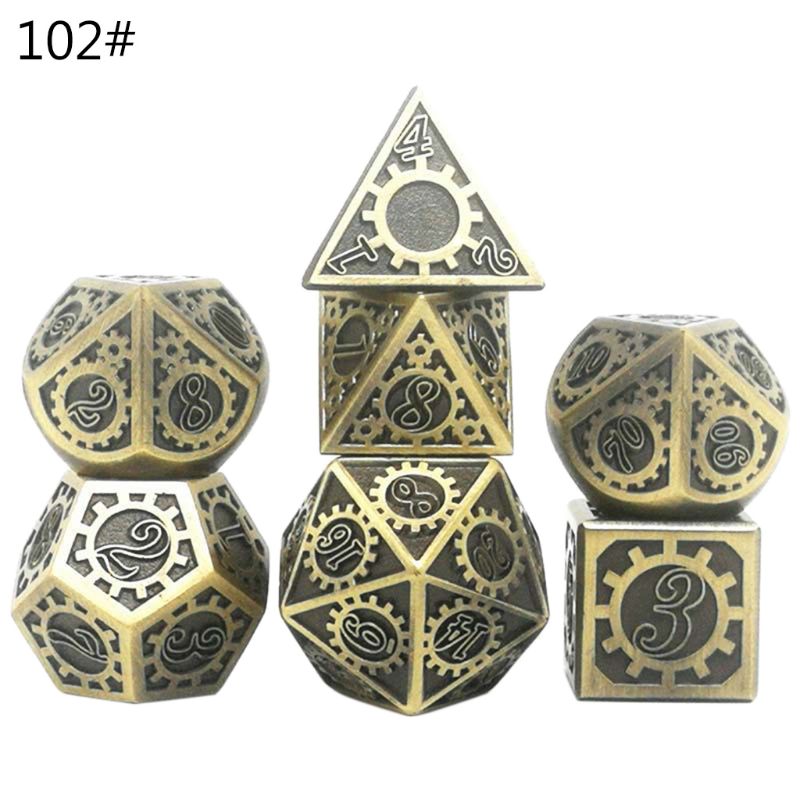 Metal Dice Set D&D Metal Polyhedral Dice Set DND Role Playing Games Board Game: 102