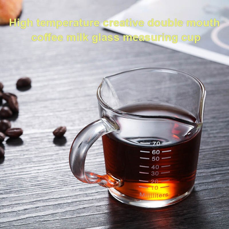Taza medidora de café de doble pico de vidrio resistente al calor para hogar y cocina, taza de café Espresso, boca, tazas de leche y café-35: Default Title