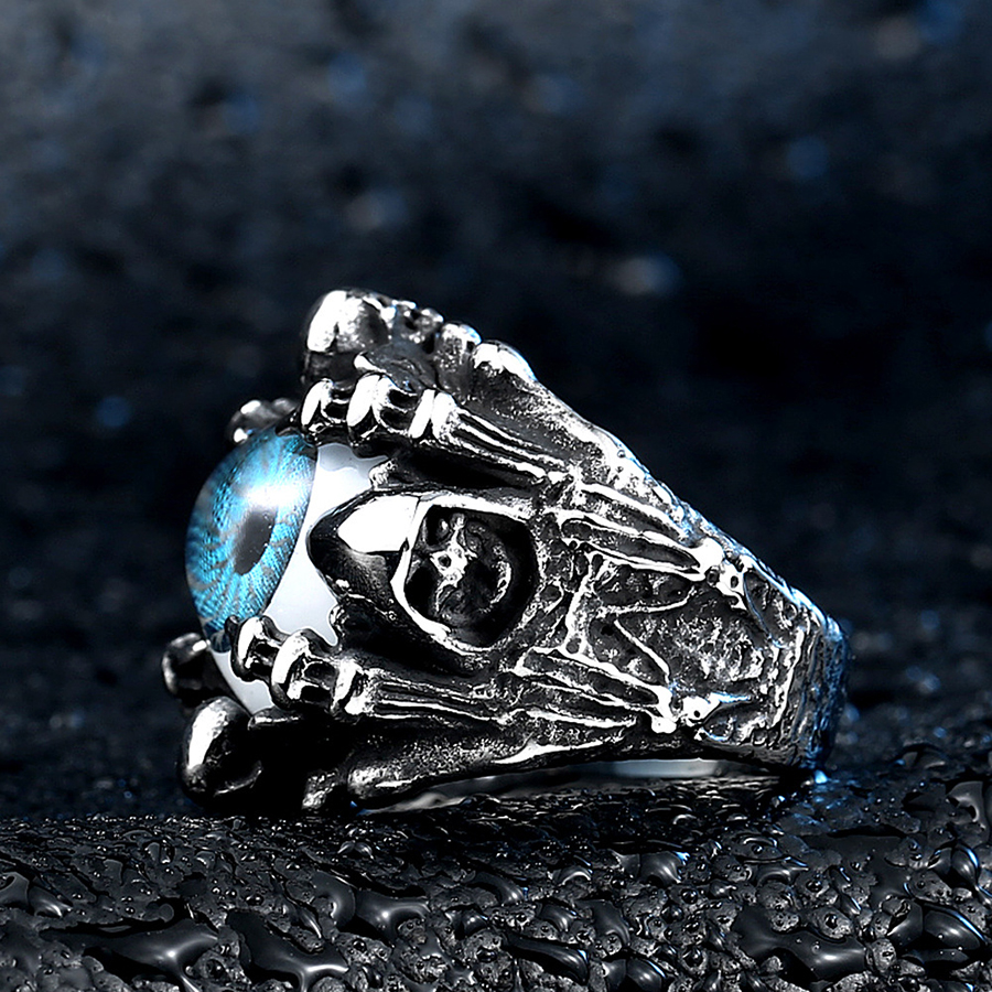 Anillos con forma de ojo de diablo para hombres y mujeres, anillo de ojo de Diablo, Punk, Hip Hop, Rock, Retro