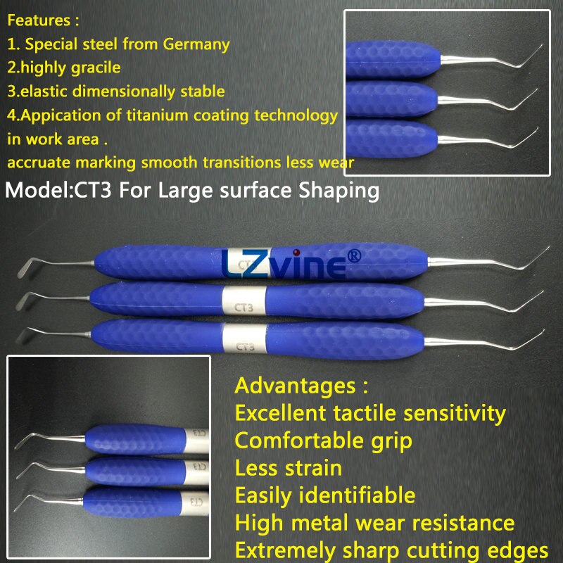Resina dental, herramientas para esculpir, restauración estética, 7 Uds. Con caja de esterilización de alta temperatura, kit de herramientas de mano lm: only one pcs CT3