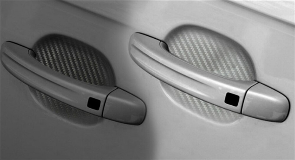 Car shape 3D carbon fiber door handle wrist anti-scratch sticker for Jeep Renegade Cherokee Wrangler Compass Patriot