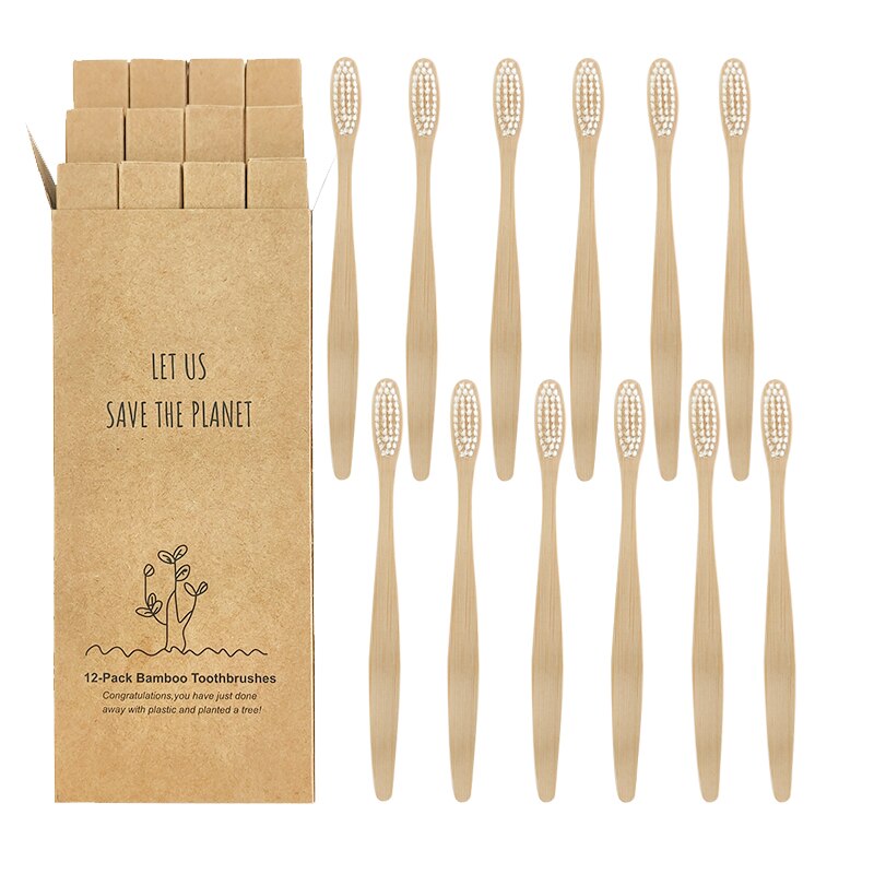 Eco-friendly Bamboo Toothbrush Eco Friendly Wooden Tooth Brush Soft Bristle Tip Charcoal Adults Oral Care Cleaning Teeth Brushes