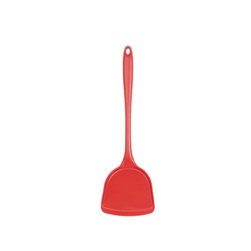 Rice Cooker Silicone Spoon for Cooking Spatula Kitchen Ladle Heat Resistant Tableware With Hollow Out Long Handle Spoon Bar: pot spatula Red