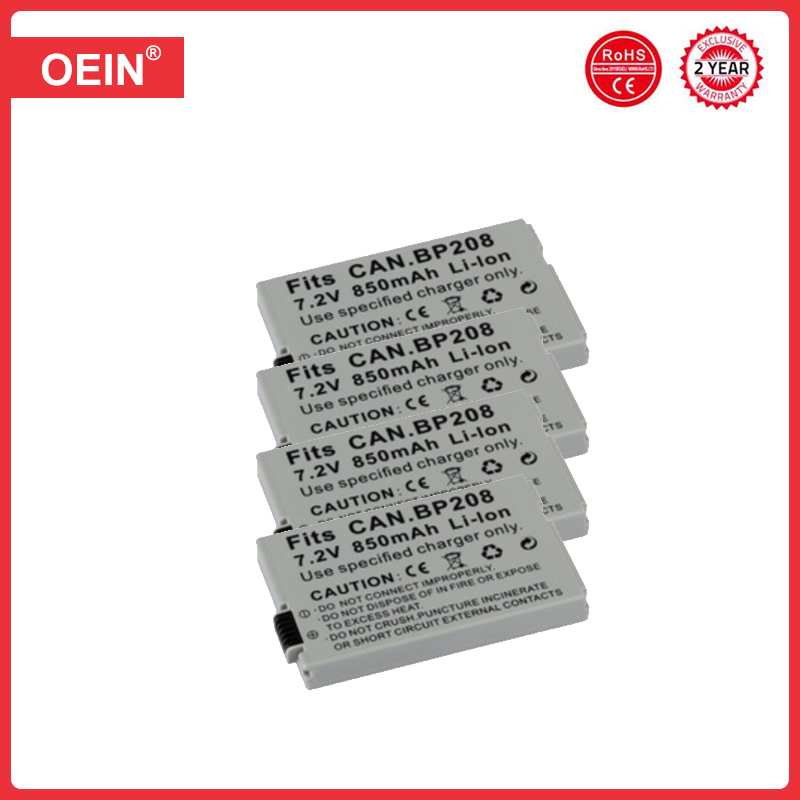 4Pcs 850mAh BP-208 BP 208 Rechargeable Battery for Canon DC10 19 DC20 DC21 DC22 DC40 DC50 DC51 DC95 DC100 DC200 201 210 211: Blue