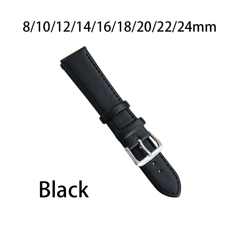 Lederen Horlogebanden Horloge Accessoires Bruin Kleur Horloge Riem Vervanging Diy Handgemaakte Gesp Band Strap: Black / 22mm