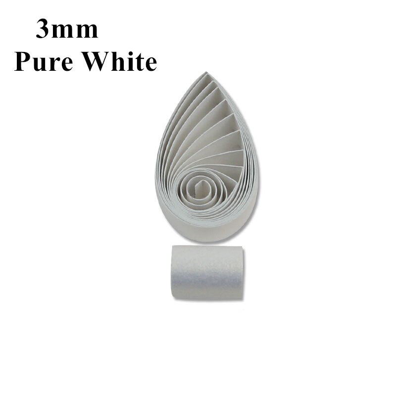 3mm Metallic Schimmer Perlglanz Papier Quilling Papier Streifen Handgemachte Farbe Papier 60 teile/beutel 54cm Lange für Kunst handwerk DIY: Pure White