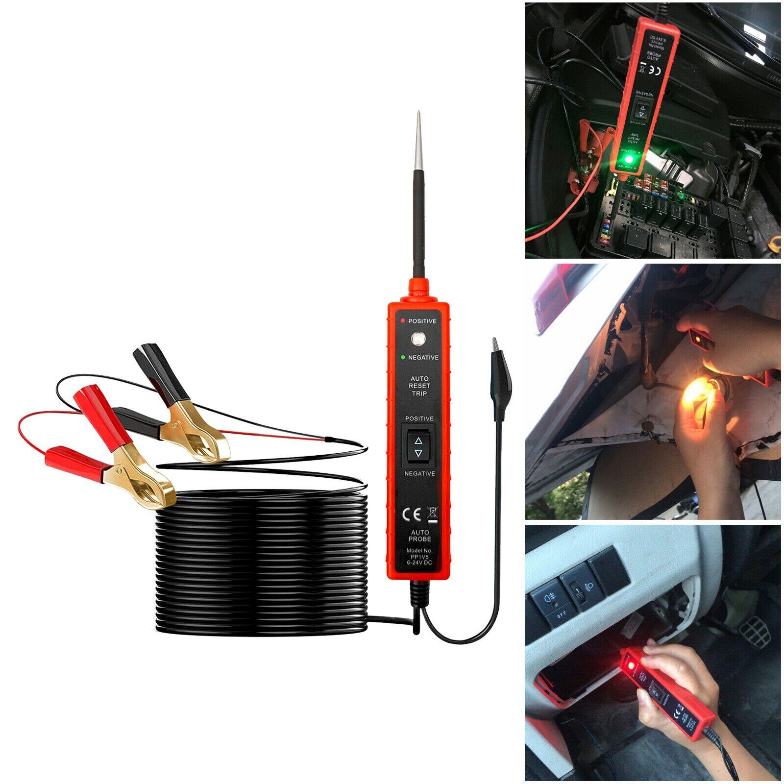 Power Probe 6-24V Car Electric Circuit Tester Diagnostic Tool Battery Tester System Diagnostic Tool Voltage Polarity Tester Pen