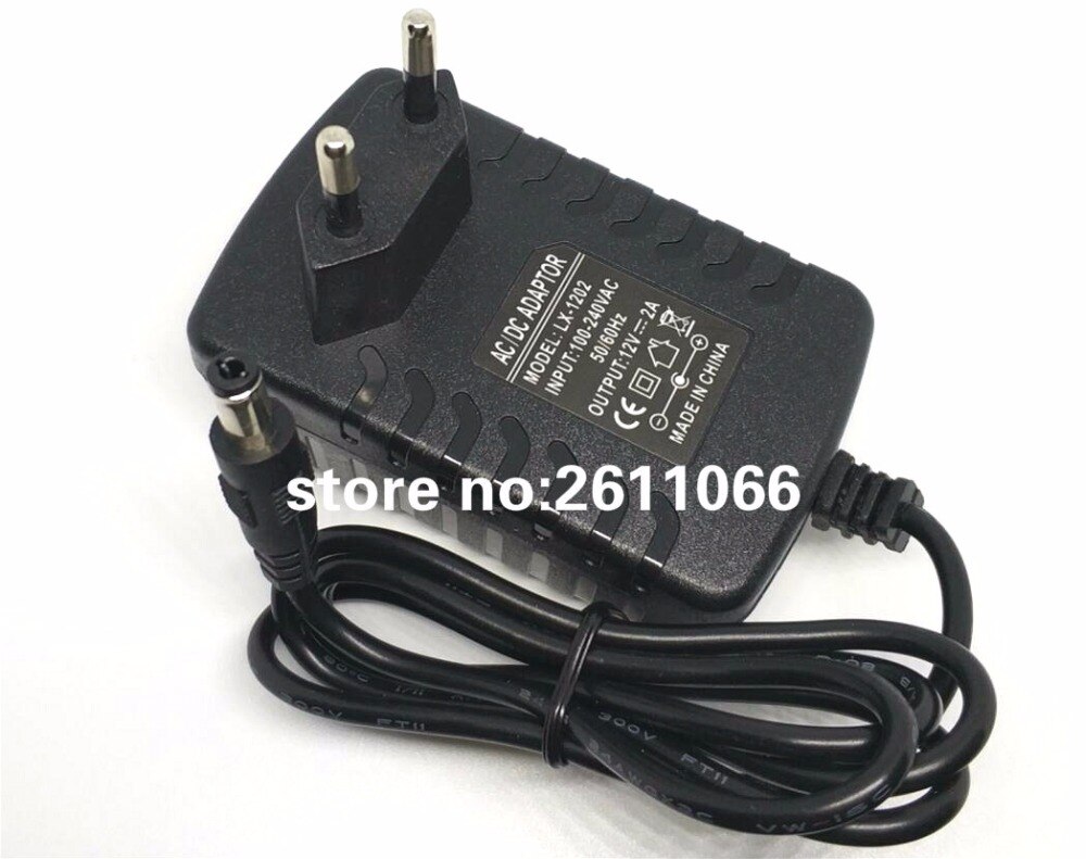 LX1202 12V2A AC 100 V-240 V Converter Adapter 5.5*2.1 DC 12 V 2A 2000mA Voeding EU Plug 5.5mm x 2.1-2.5mm voor LED strip CCTV