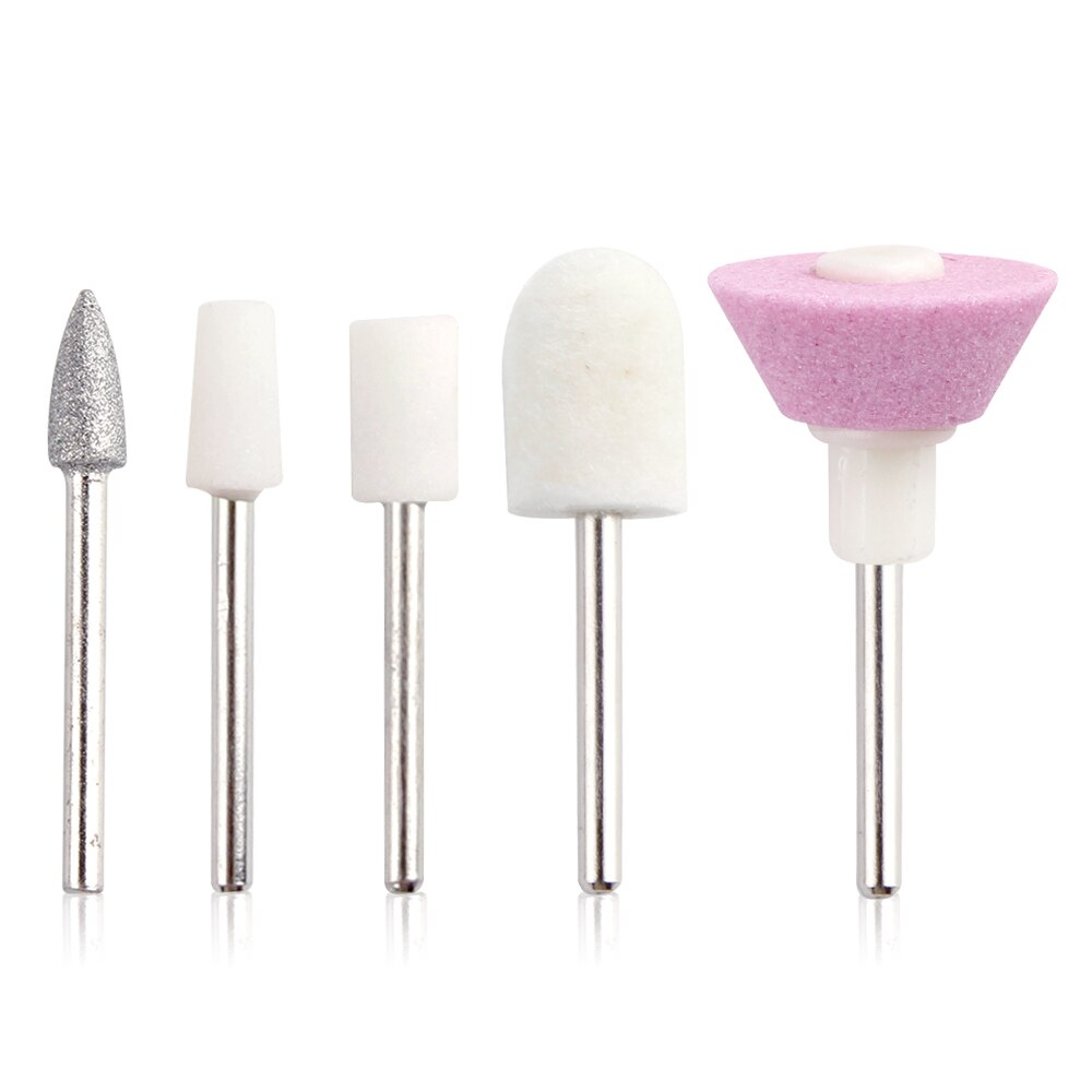 Mini pulidora eléctrica para uñas, accesorios de la máquina pulidora portátil para manicura y pedicura, 1 Juego de 5 Bits