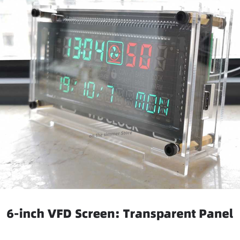 Vfd Scherm Vfd Klok Vacuum Fluorescent Display Elektronische Klok Super Kosteneffectieve Prachtige: Transparent Panel