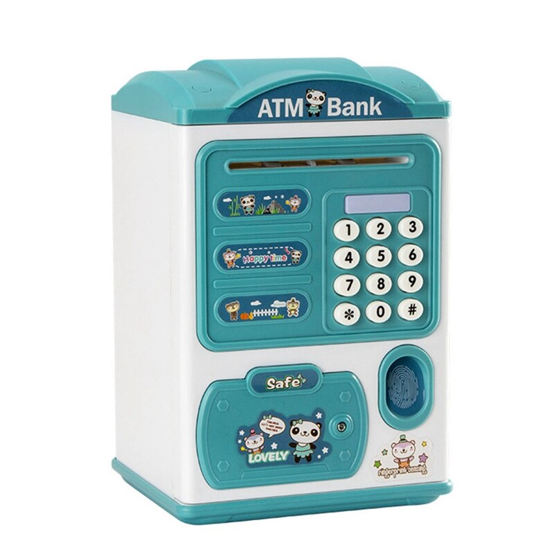 Elektronische Spaarpot Atm Wachtwoord Spaarpot Vingerafdruk Coin Money Saving Box Atm Bank Kluis Storting Bankbiljet: BL