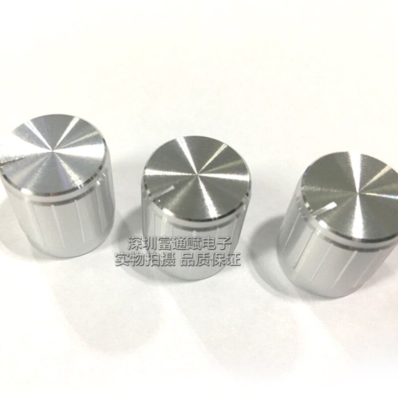 10 stuks aluminium knop 15MM * 17MM zilver potentiometer switch cap bloem as gat binnenste gat 6MM