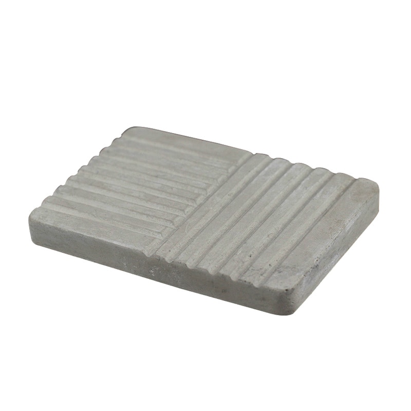 Molde de hormigón de silicona para jabonera Rectangular con molde de cemento hecho a mano de rayas adornos originales Nórdico