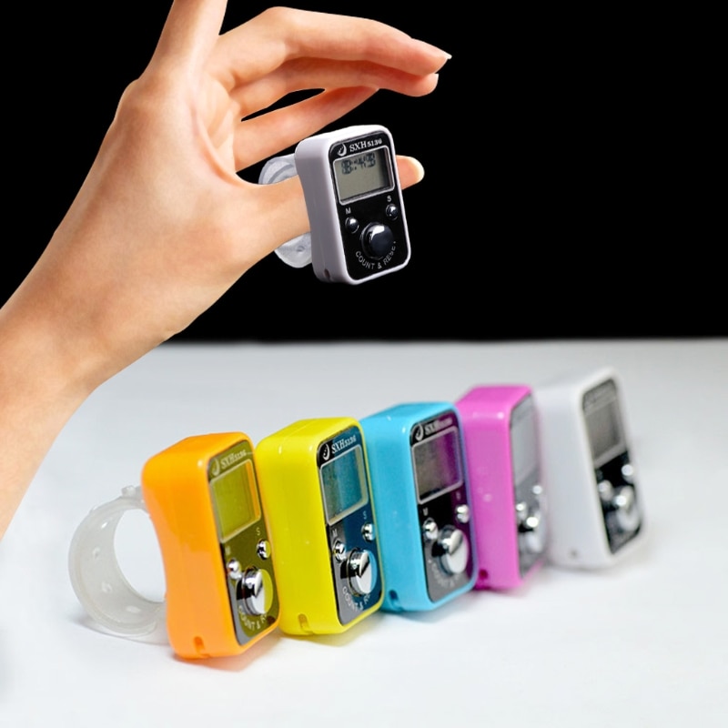 Digitale Golf Sport Vinger Hand Held Ring Telapparaat W/Klok Tijd Lcd-scherm