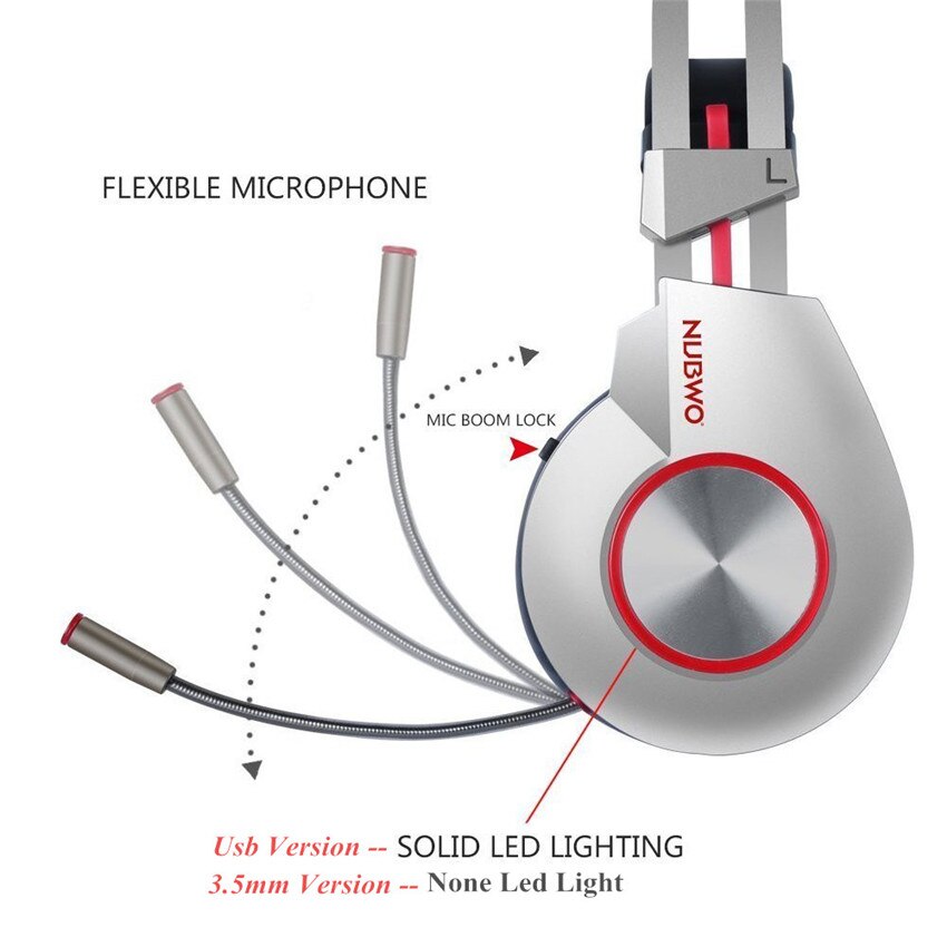 XIBERIA K5 PC Gaming Headset Headphones gaming for Computer Casque USB 7.1 Surround Stereo Headphone with Microphone Led light