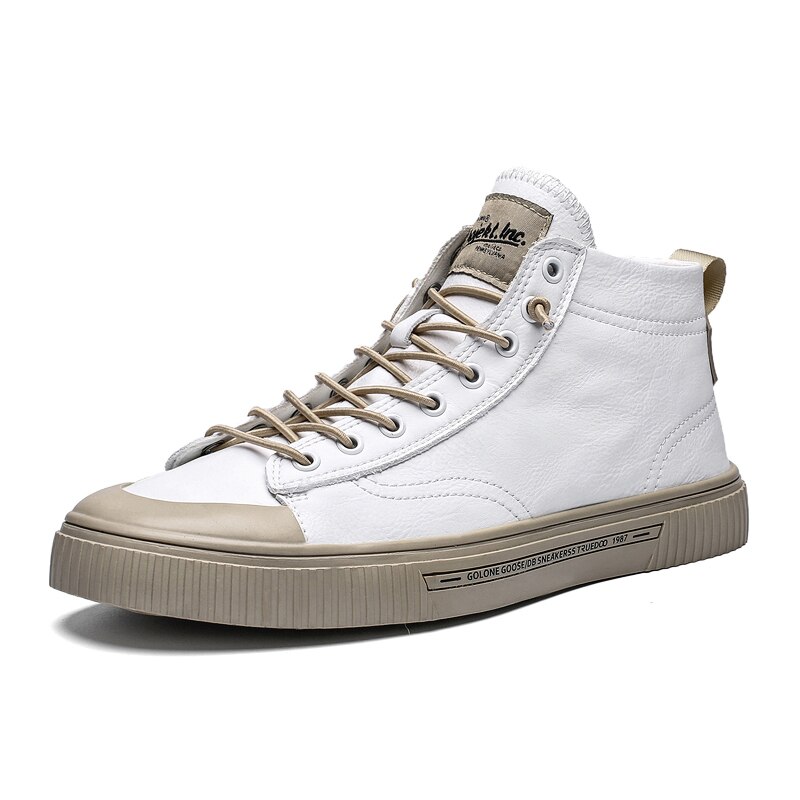 Canvas skor herr och dam sneakers höga klassiska skateboard skor: Vit / 8