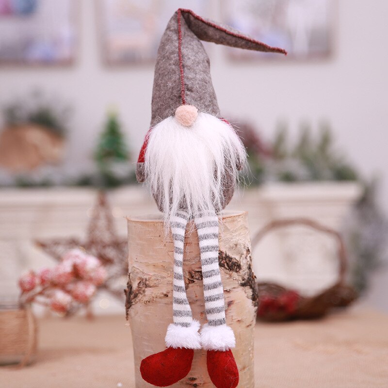 Juledukke legetøj julemanden snemand elg juletræ hængende ornament dekoration til hjem xmas fest jul: Grå