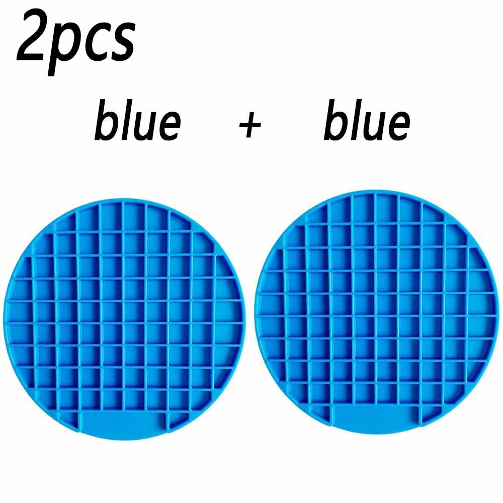 2 pièces Lickimat Bol pour Chiens Pet Gamelle Pour Ingestion Lente L'anxiété Chien Alimentaire Conteneur Silicone Lécher Tapis Pour chats Produits D'alimentation pour Accessoires: 2pcs round blue