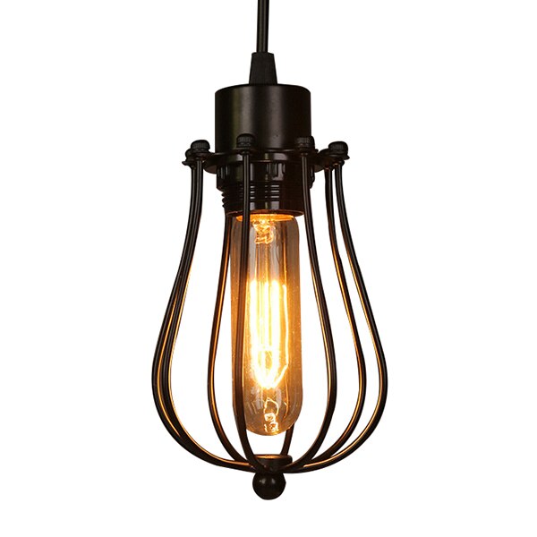 Vintage bur lysekrone edison pære loft restaurant soveværelse pendel led belysning industri vintage jern lamper til hjemmet: Uden pære