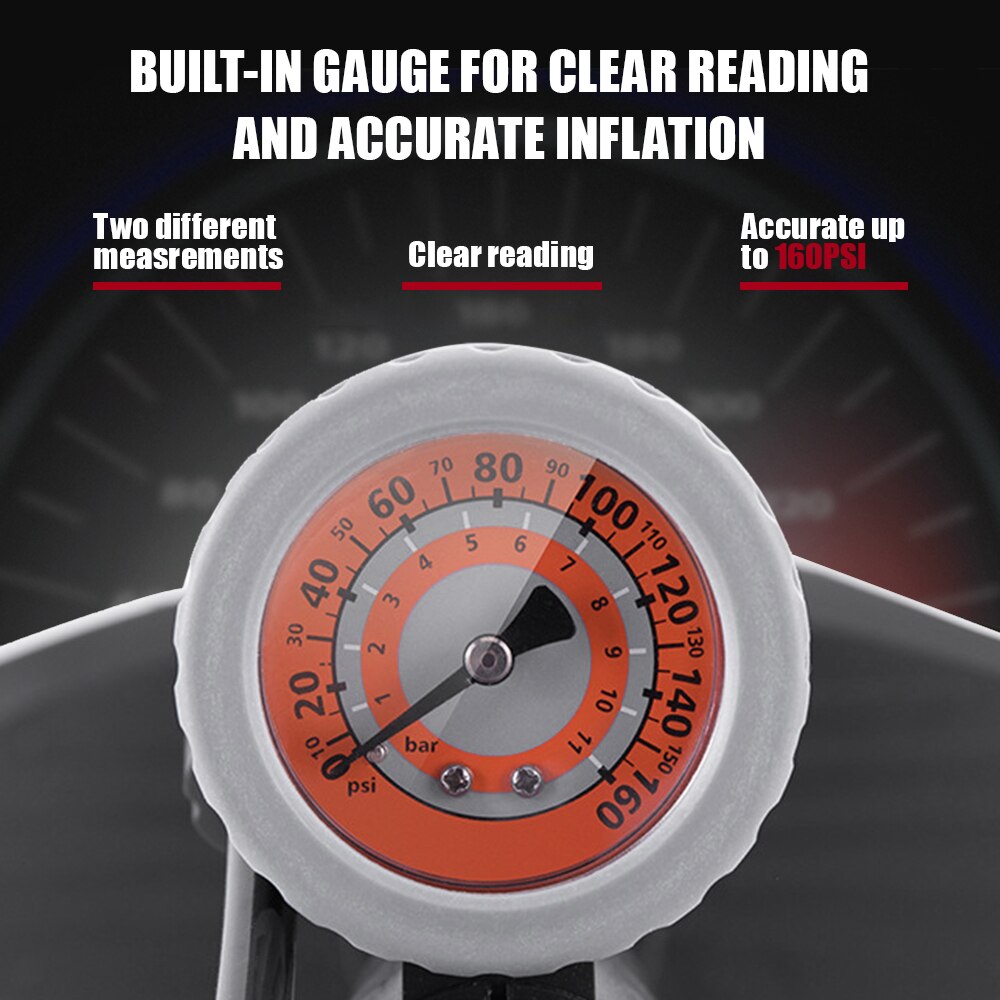 Manual Bike Pump 160PSI Bike Floor Pump MTB Road Bike Floor Inflating Presta Schrader Valve