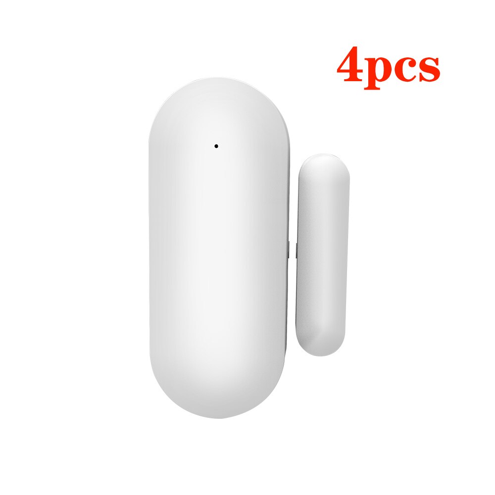 1/2/3/4Pcs Smart WiFi Door Sensor Tuya Window Detectors Home Security Alert APP Smart Life,Voice Control for Alexa Google Home: 4PCS