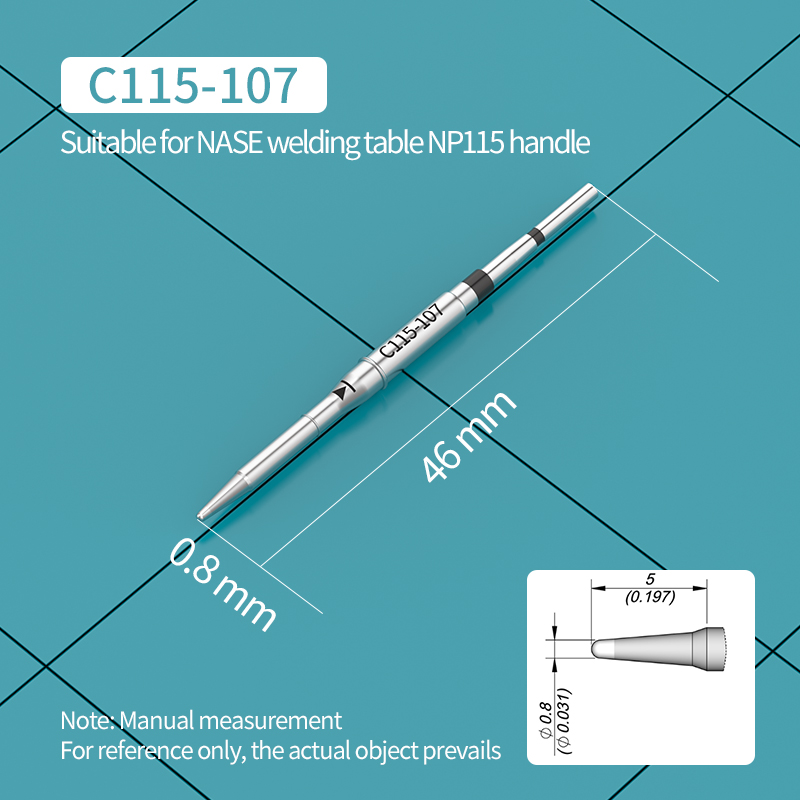 C115 Soldering Iron Tip C115-105/125/117/113/114/112/109/127/101/110/120/107 for JBC Soldering Station Precision Repair SMD PCB: Gold
