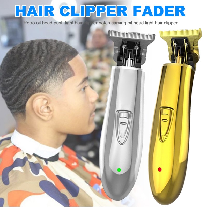 Laddbar sladdlös trimmer för män för män 0mm hårklippare med håravfall för salong hushåll metall hår hörn rakhyvel frisyr