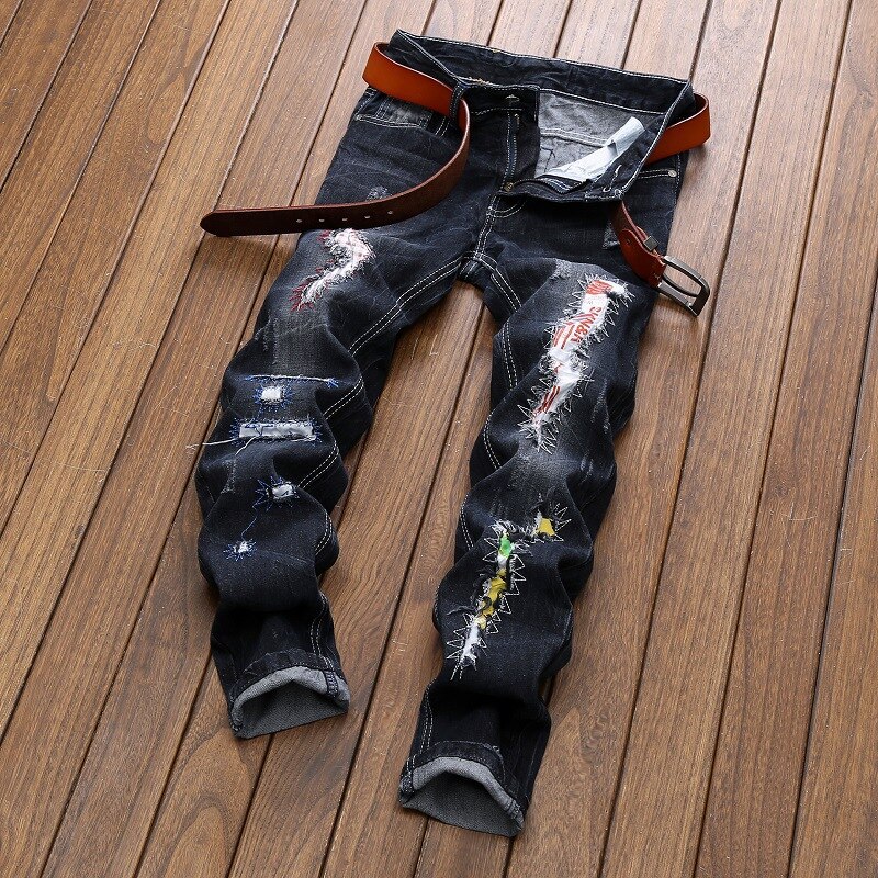 Jean Slim pour homme, pantalon décontracté en Denim de , pantalon de Jogging classique pour jeune homme,