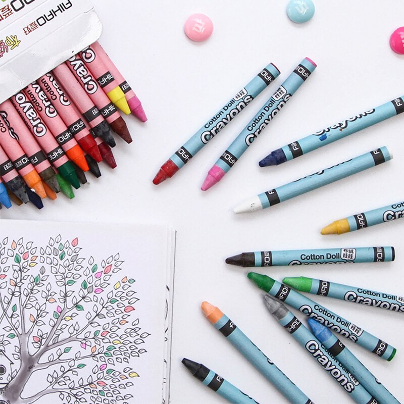 8 12 24 Colors Cute Crayons Drawing Pastel Pack Colorful Stationery Kids School Students Supplies Material H6890