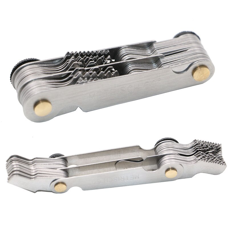 JIGONG Thread Plug Gage Stainless Steel Metric Screw Pitch 52pcs 60 and 55 Degree Thread Measuring Gage Gauge