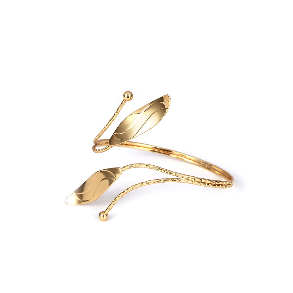 Bohemian Butterfly Leaf Charm Upper Bracelet Arm Chain Metal Hollow Out Geometric Pattern Retro Arm Cuff Bangle Body Bracelets: C