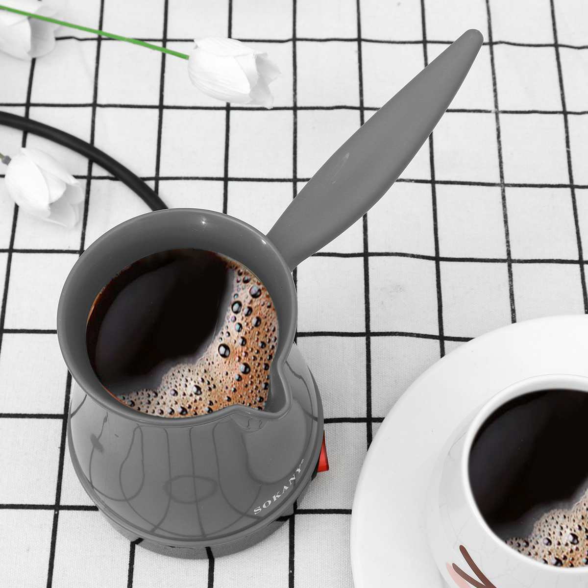 Coffee Maker Portable Electric Mini Turkey Coffee Pot Fast Heat Resistant Coffee Machine 350ml Boiled Milk Coffee Kettle