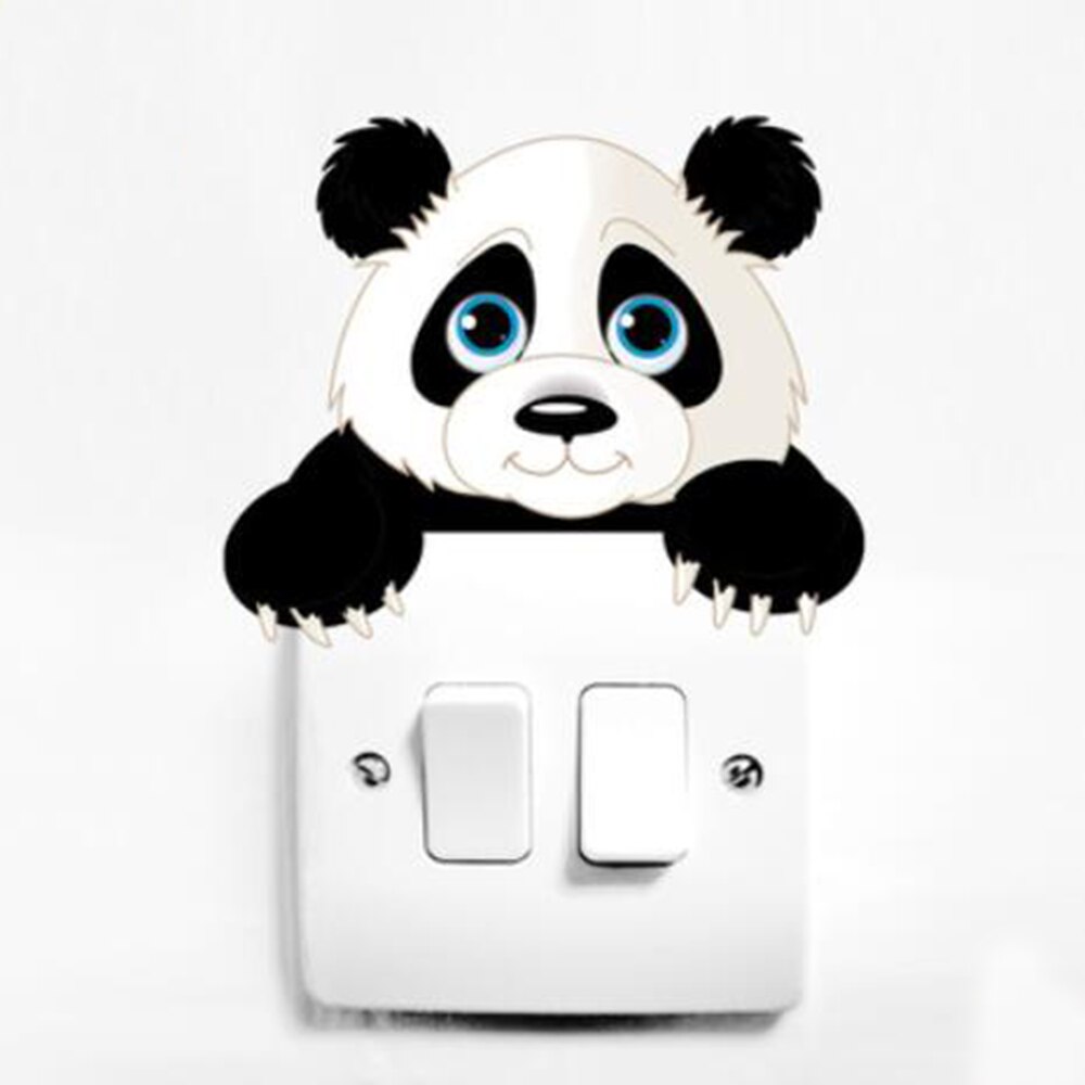 3pcs Cute Switch Stickers Cartoon Animals Elephant Cat Panda Giraffe Light Switch Sticker Decal Animal Mural Bedroom Home Decor