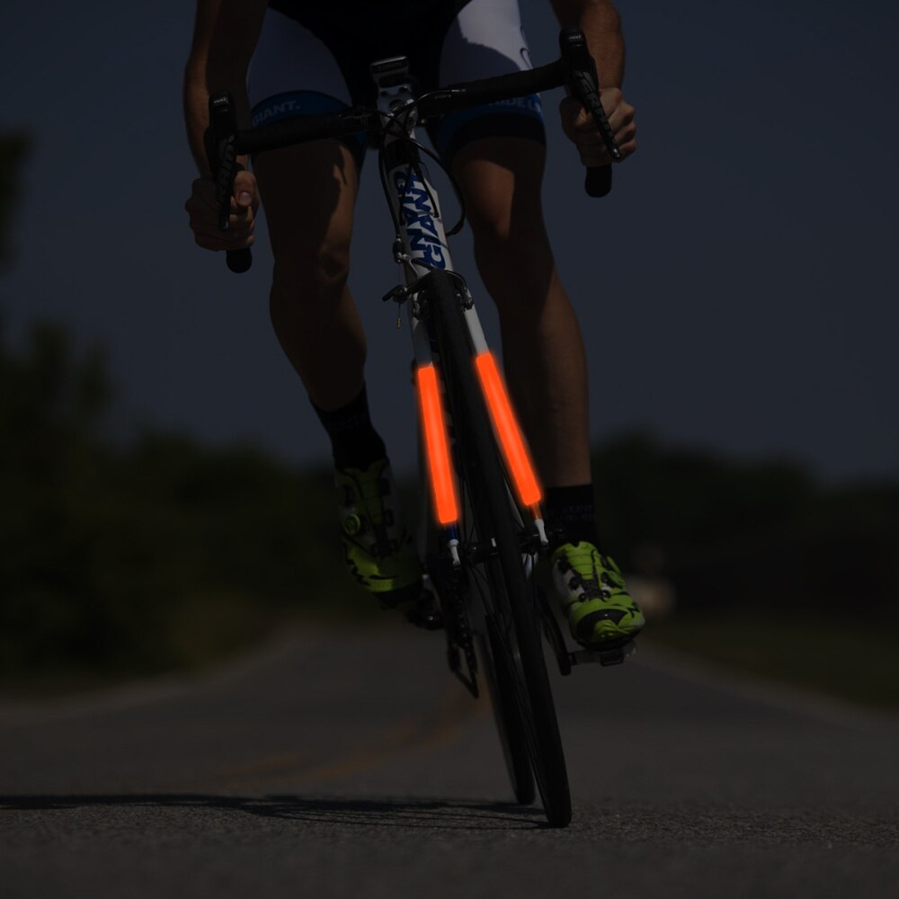 1 Sheet Reflective Sticker Fluorescent Orange Bike Sticker Decorative Sticker Bicycle Sticker For Outdoor Night