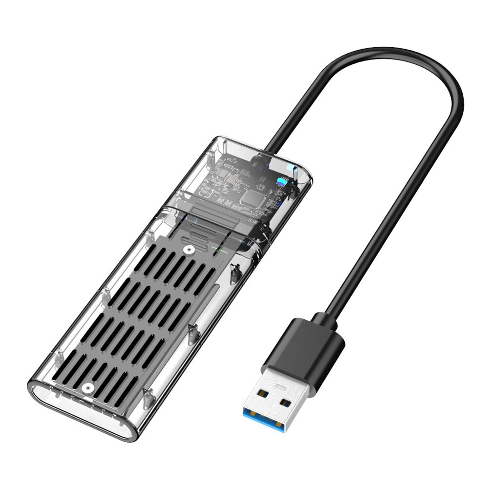 M2 ssd-fodral sata-chassi m .2 to usb 3.0 gen 1 5 gbps ngff sata b nyckel ssd-adapter mobil hårddisk disklåda: Svart