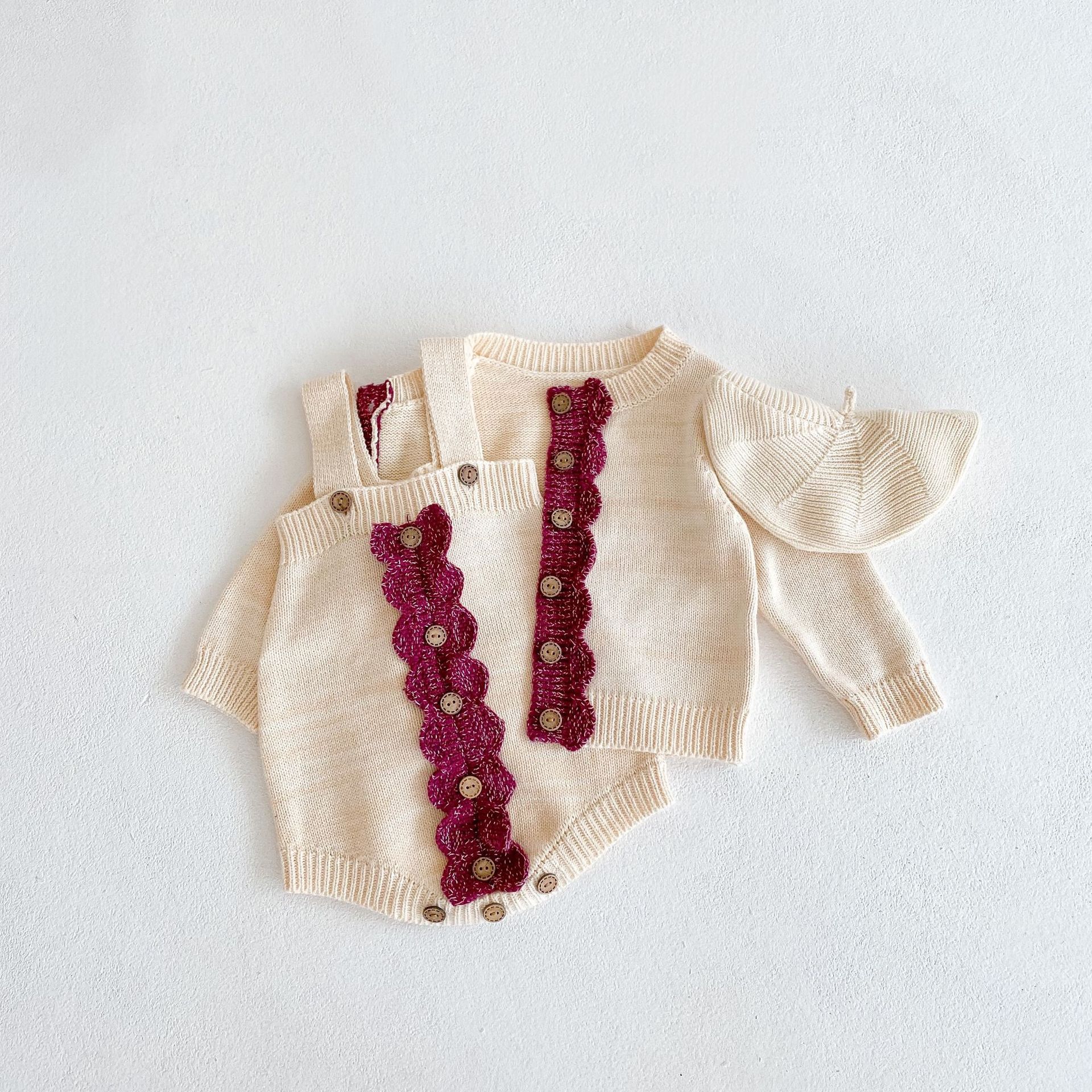 Zoete Meisje Bloem Trui Herfst Baby Lange Mouw Gebreid Vest Peuter Katoen Bodysuit Meisjes Trui Jas