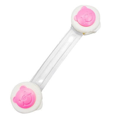Serrure d'armoire de sécurité pour enfants, 5 pièces, Protection pour bébé, verrouillage de porte d'armoire en plastique: Bear Pink
