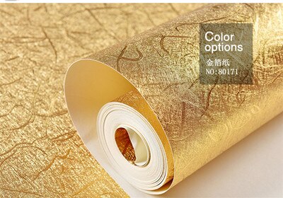 Luxus Reflektierende Draht Zeichnung Gold Folie Tapete PVC funkeln metallisch Wandbild Tapete Wasserdicht für Wohnzimmer Bar 10 M: 80171