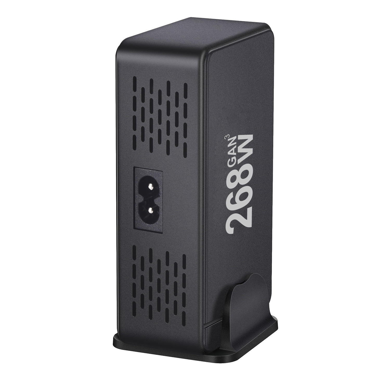 Uk eu au us stekker 268w gan pd wandlader met meerdere poorten, oplader voor mobiele telefoons, adapterhub, snellader voor op het bureau, eendenzwarte kleur