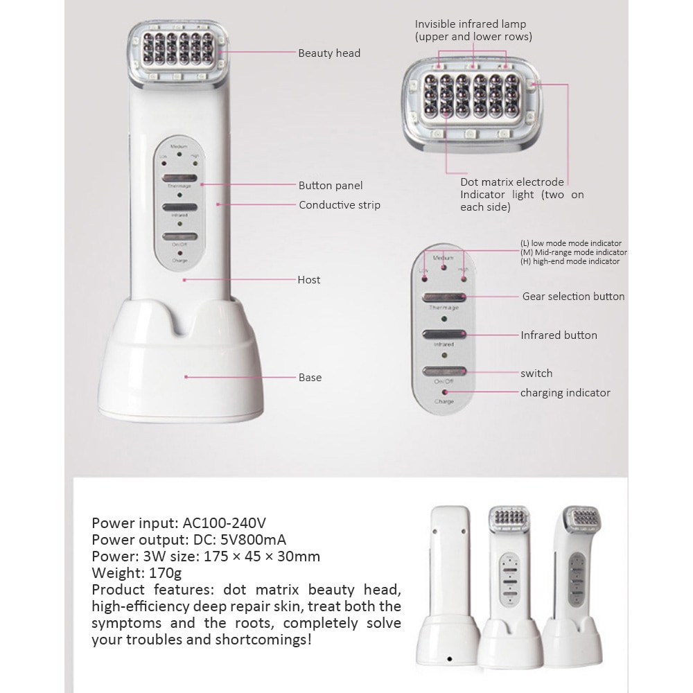 Facial RF Radio Frequency For Lifting Face, Lift Body SKin, Wrinkle Removal, Skin Tightening Beauty Care