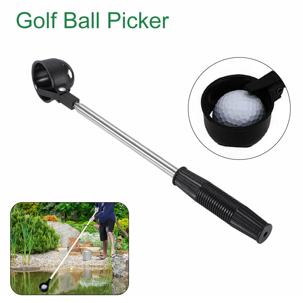 Golf Ball Picker With Automatic Locking Spoon Cup Golf Ball Picker Stainless Steel Retractable Ball Retriever Sucker Tool