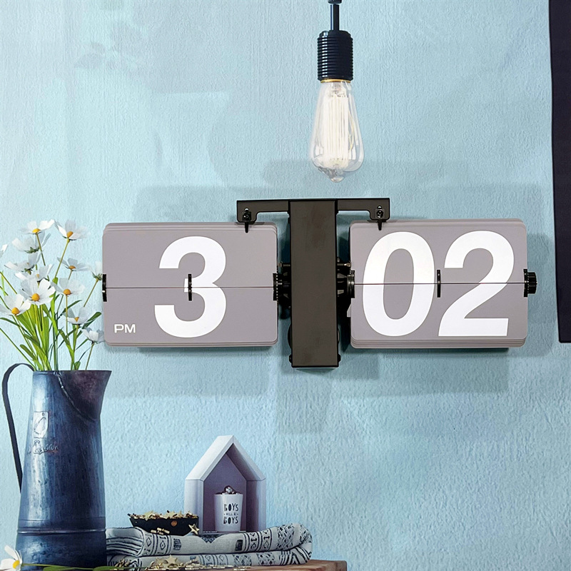 Duży Zegar Klapkowy klasyczny Zegary Biurkowe retro Zegary Klapkowe - Zasilane Bateriami Wewnętrznie Obsługiwane Zegary Klapkowe Dekoracja Domu i Biura