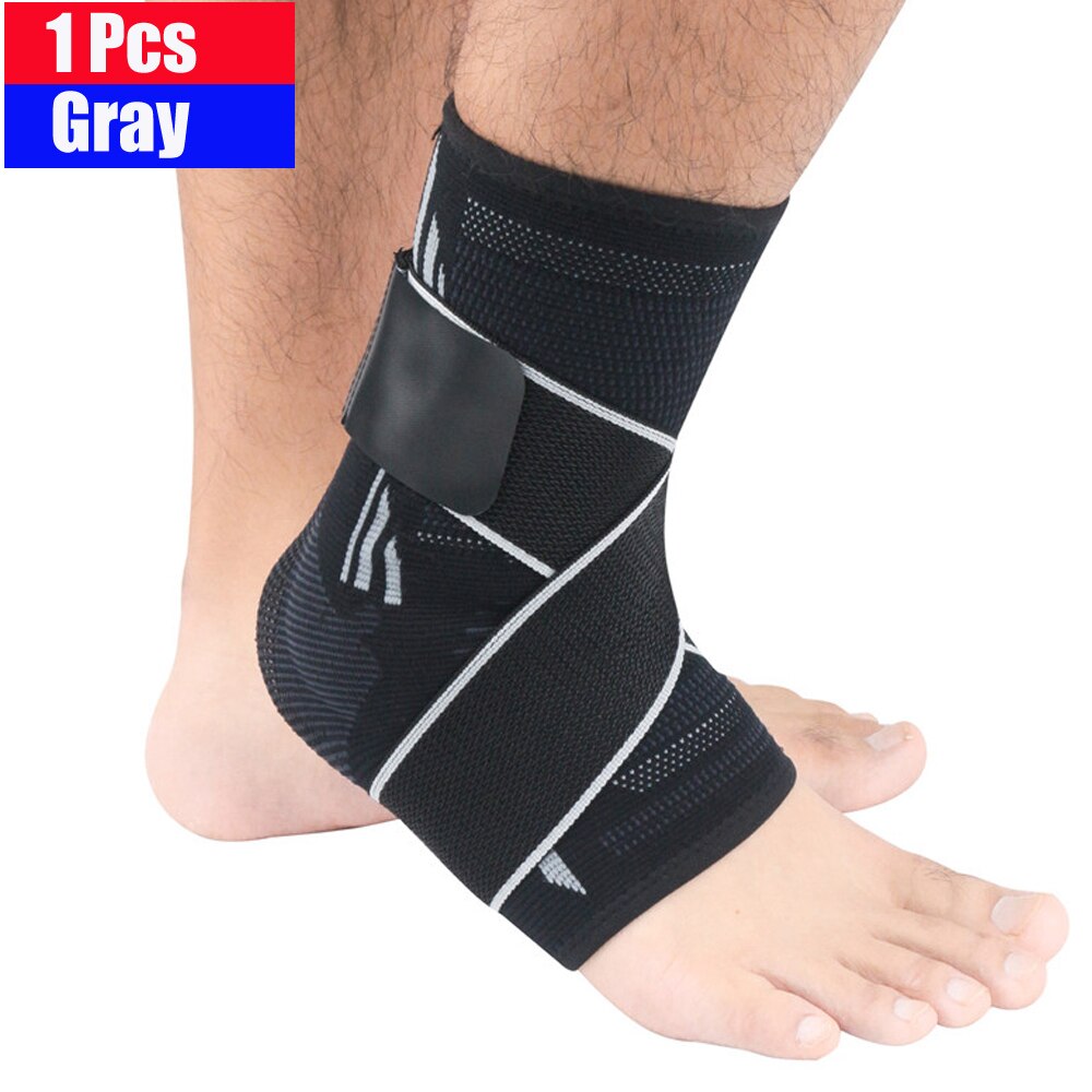 1Pcs Sport Ankle Support Breathable Elastic High Protect Sports Ankle Equipment Safety Running Basketball Ankle Brace Ankle Wrap: Gray / L