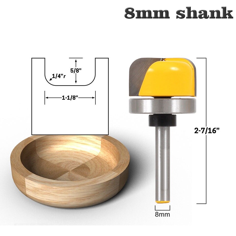 1pcs 8mm Handle Woodworking Tools Woodworking Milling Cutter Splicing Cutter Tenon Cutter Industrial Grade for Wood Tool