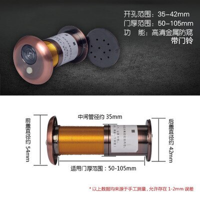 220 hd anti-tittande dörrvisare 16 26 35mm matt hd-lins med lock metall cat eye-säkerhet för hemdörrsvy: 18