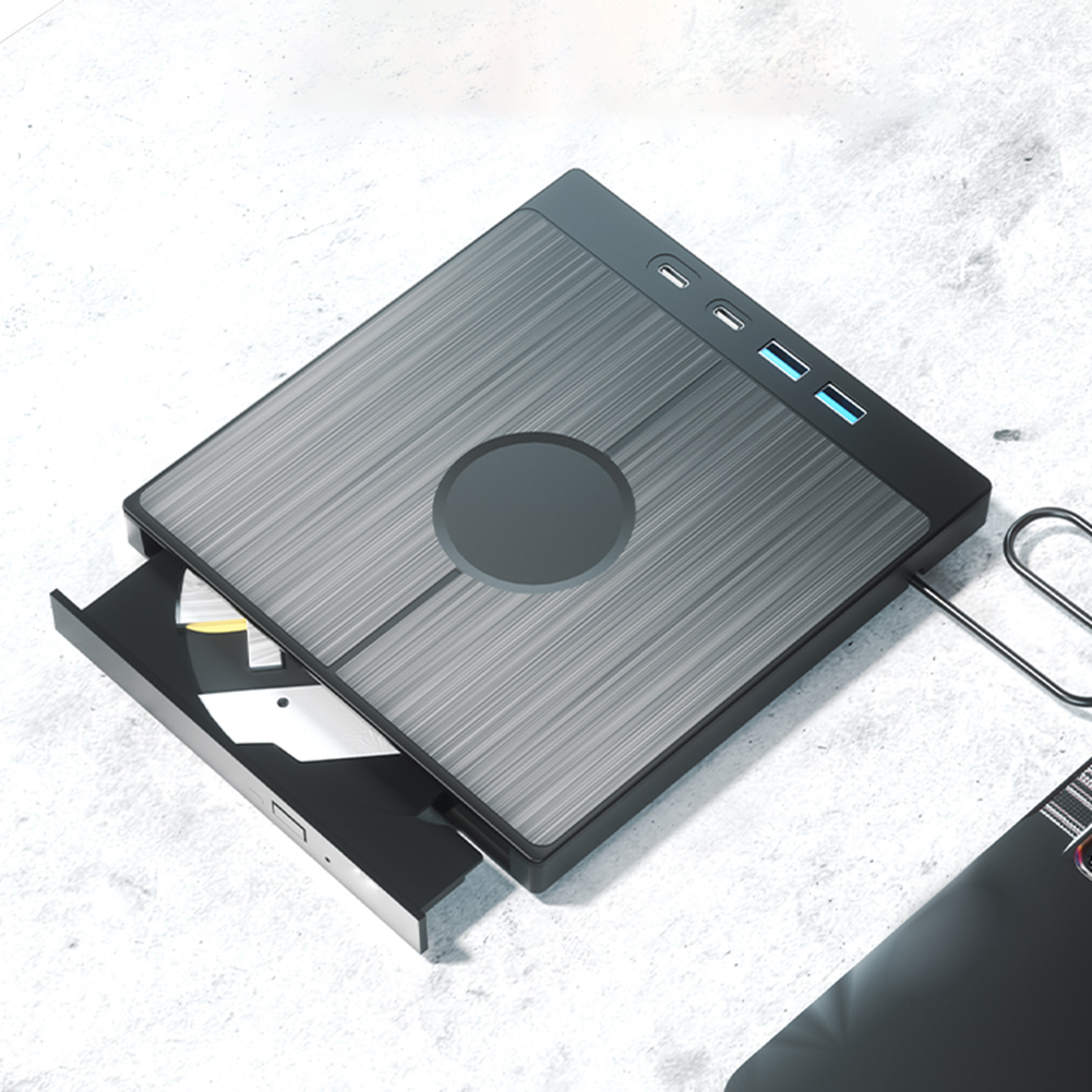 7 in 1 External CD/DVD Drive USB 3.0 DVD Player with 2 USB/Type-C Ports 1 TF/SD Card Slots CD/DVD Burner for Laptop