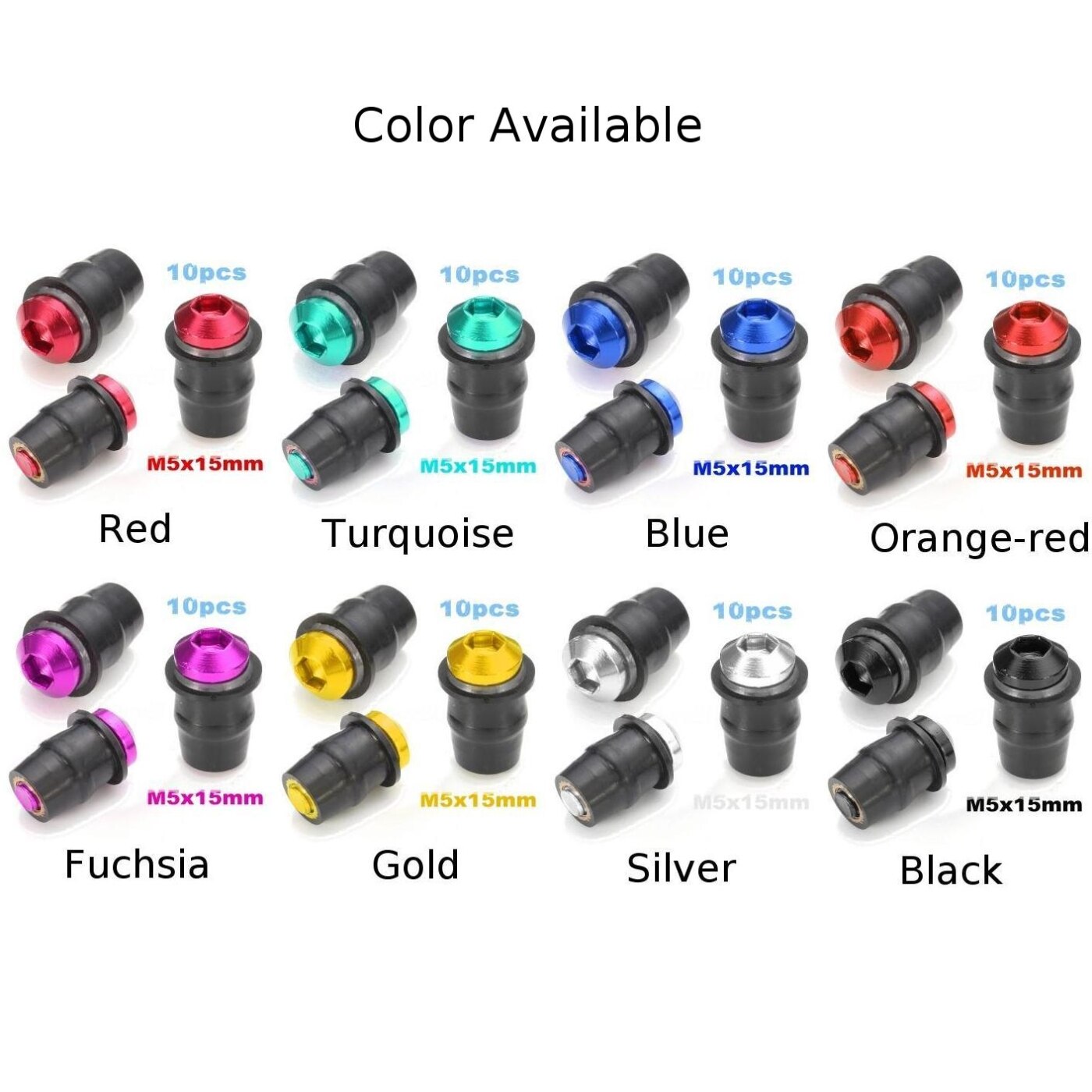 10 stuks motorfiets schroeven bouten voorruit moer rubber fiets voorruit kit set  m5 x 15mm kuip montage auto's